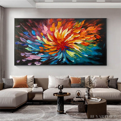 BUYARTVIEW Cosmic Bloom – Textured Abstract Oil Painting on Canvas - image 6