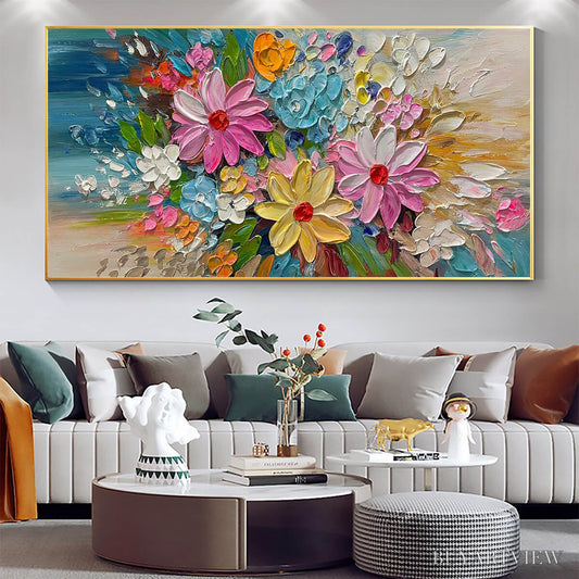 BUYARTVIEW Blooming Rhapsody – Colorful Floral Impasto Oil Painting - image 2