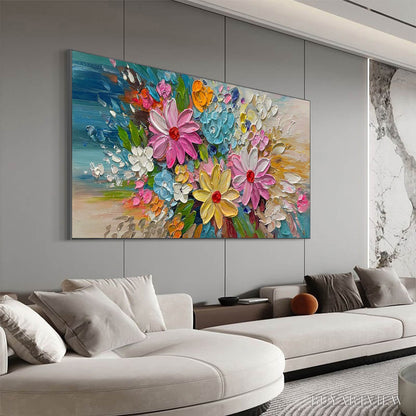 BUYARTVIEW Blooming Rhapsody – Colorful Floral Impasto Oil Painting - image 4