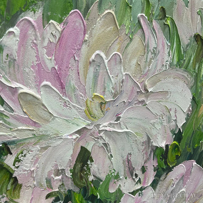 BUYARTVIEW Blushing Peonies – Floral Painting in Soft Pink and White - image 3