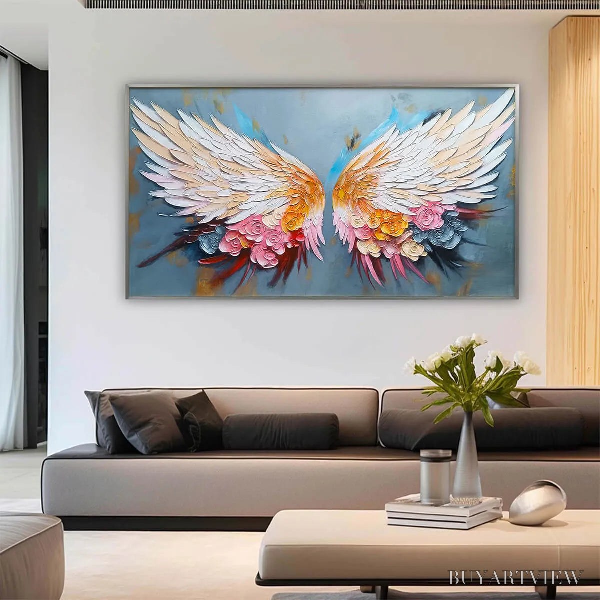 BUYARTVIEW Floral Flight – Textured Floral Wings Oil Painting on Canvas - image 2