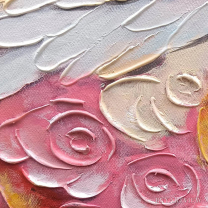 BUYARTVIEW Floral Flight – Textured Floral Wings Oil Painting on Canvas - image 3