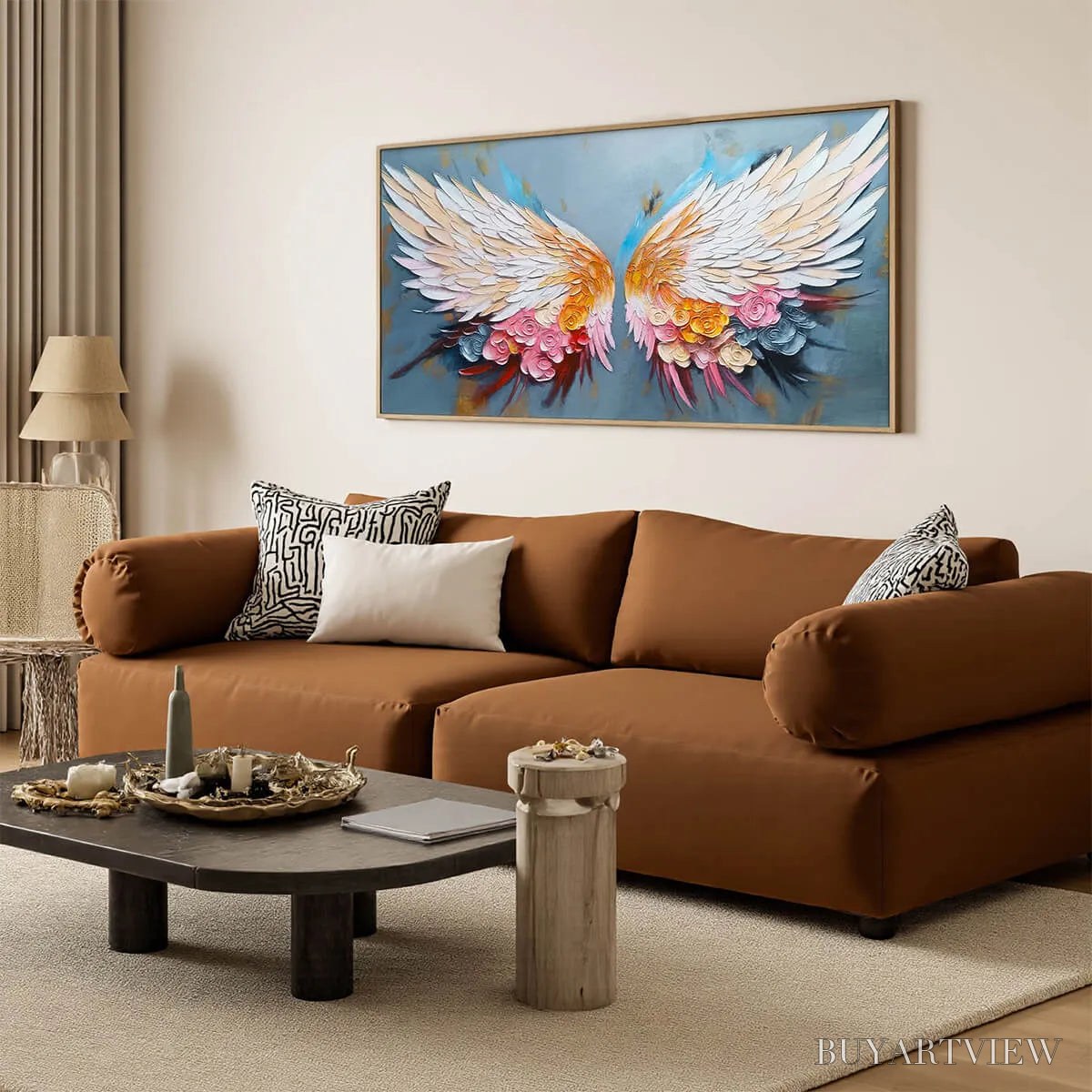 BUYARTVIEW Floral Flight – Textured Floral Wings Oil Painting on Canvas - image 4