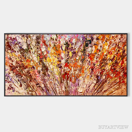 BUYARTVIEW Autumn Harvest – Impasto Floral Oil Painting in Warm Autumn Hues - image 1