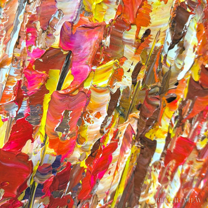 BUYARTVIEW Autumn Harvest – Impasto Floral Oil Painting in Warm Autumn Hues - image 3
