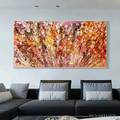 BUYARTVIEW Autumn Harvest – Impasto Floral Oil Painting in Warm Autumn Hues - image 4