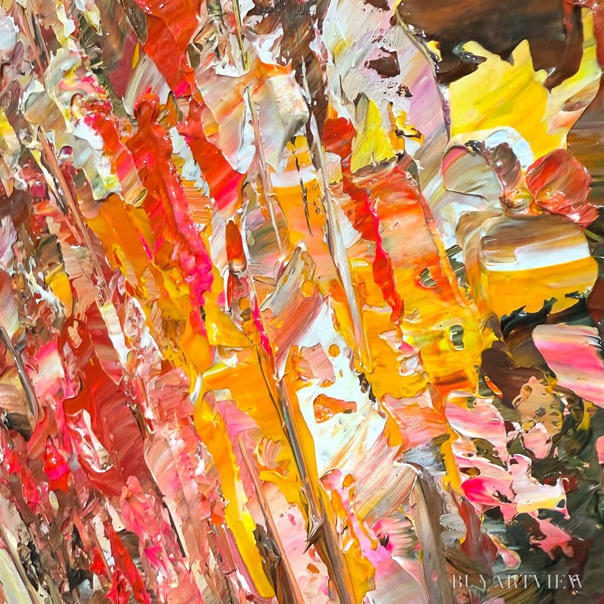 BUYARTVIEW Autumn Harvest – Impasto Floral Oil Painting in Warm Autumn Hues - image 6