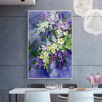 BUYARTVIEW Serenity in Purple – Vertical Impasto Floral Oil Painting - image 2