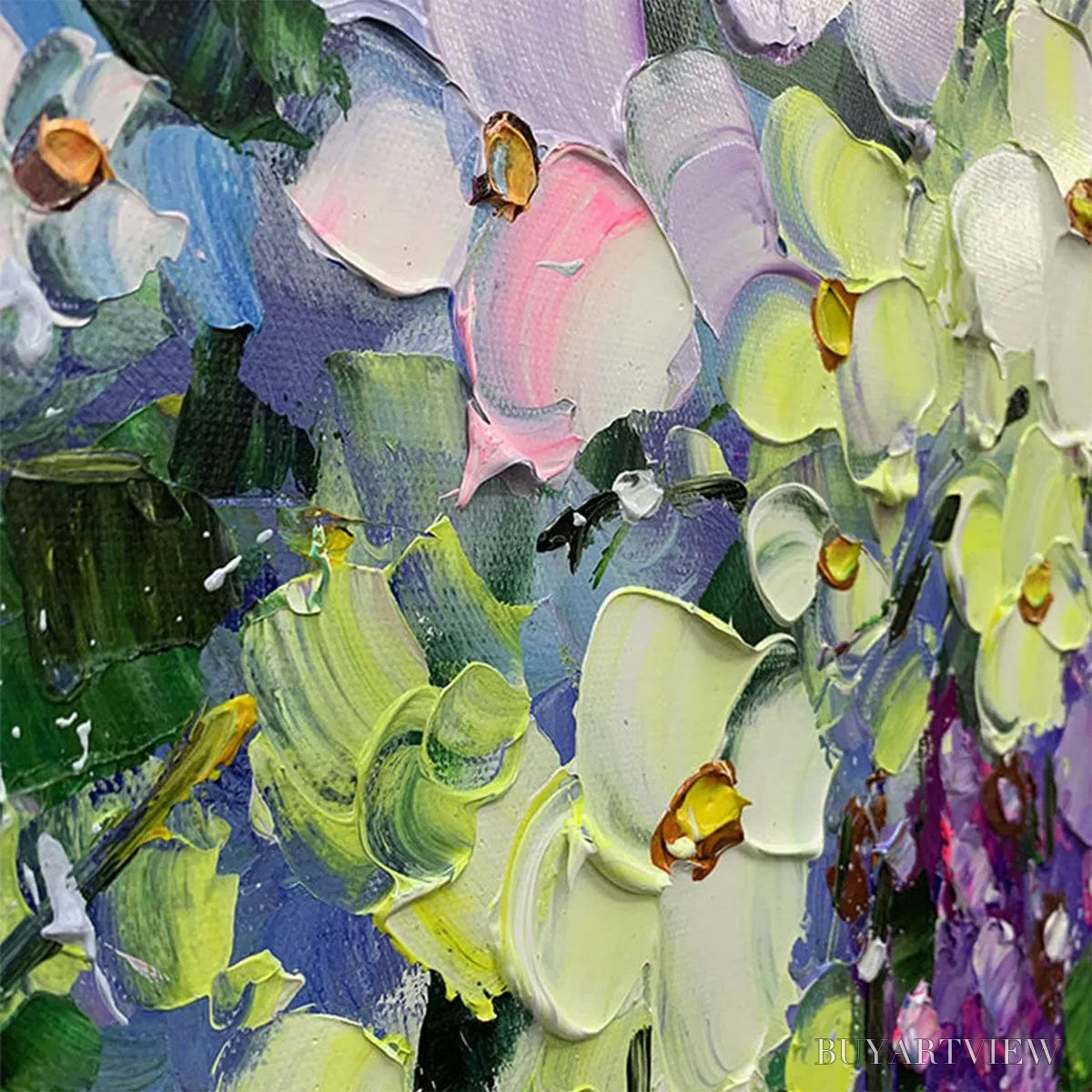BUYARTVIEW Serenity in Purple – Vertical Impasto Floral Oil Painting - image 3