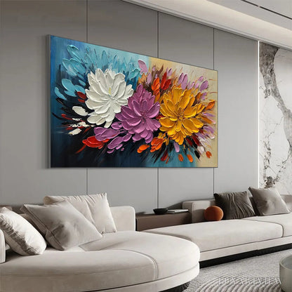 BUYARTVIEW Autumn Bouquet – Textured Floral Painting, Impasto Flowers, Colorful, Living Room, Dining Room - image 4