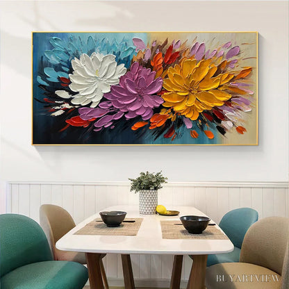 BUYARTVIEW Autumn Bouquet – Textured Floral Painting, Impasto Flowers, Colorful, Living Room, Dining Room - image 6