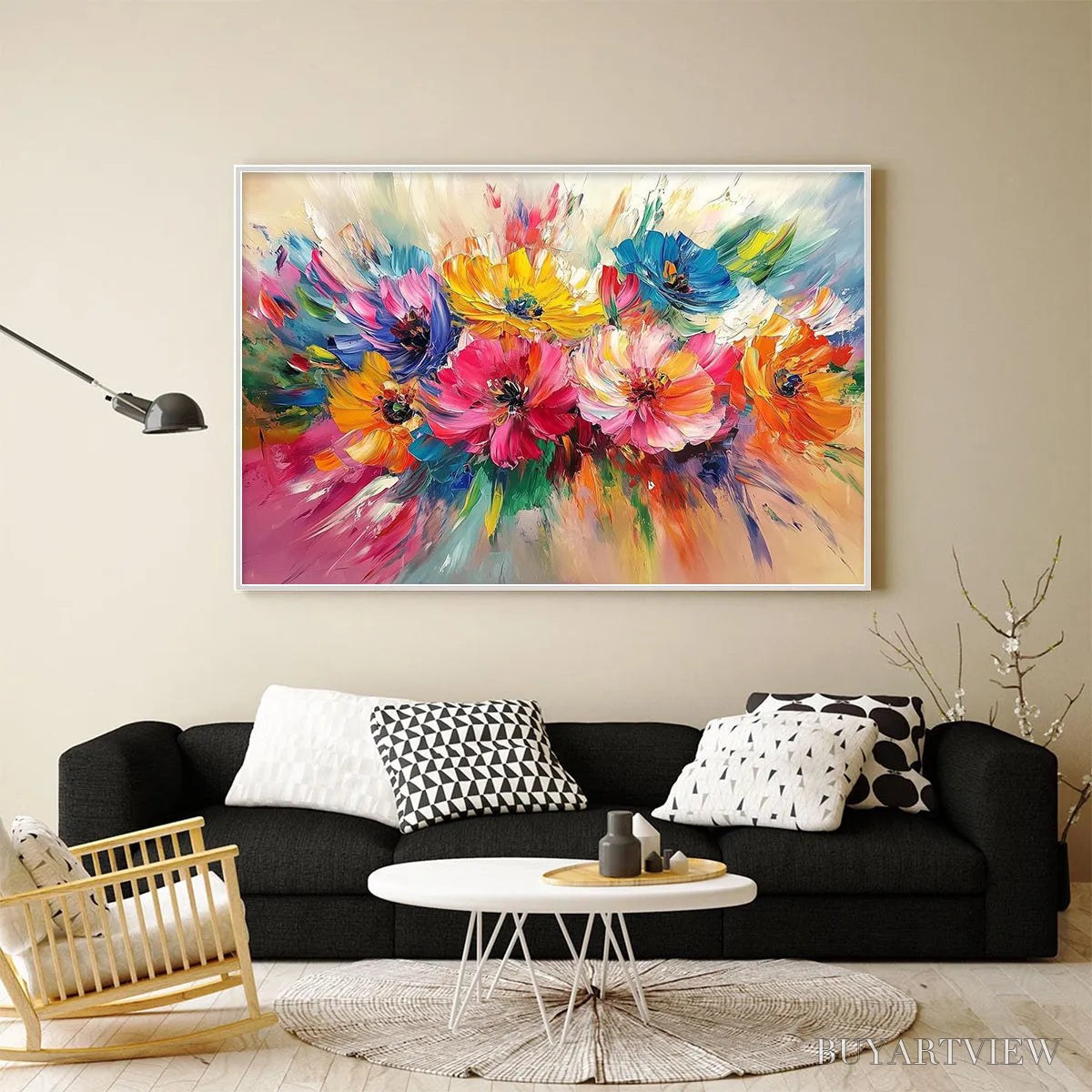BUYARTVIEW Vibrant Bloom – Impasto Floral Oil Painting in Vibrant Multicolor - image 3