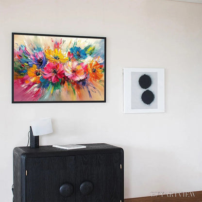 BUYARTVIEW Vibrant Bloom – Impasto Floral Oil Painting in Vibrant Multicolor - image 5