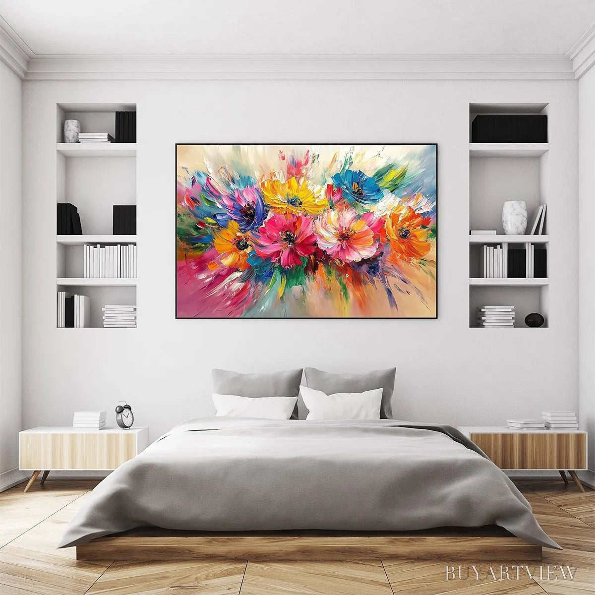 BUYARTVIEW Vibrant Bloom – Impasto Floral Oil Painting in Vibrant Multicolor - image 6
