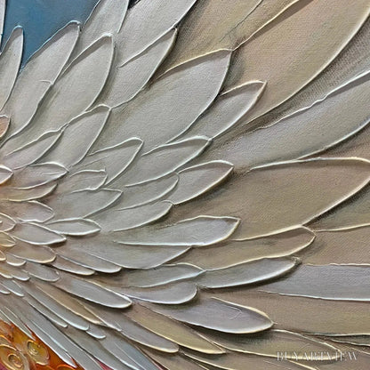 BUYARTVIEW Angel Wings – Panoramic Textured Impasto Painting of Floral Angel Wings, Romantic , Bedroom Decor - image 6
