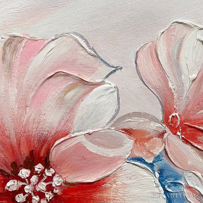 BUYARTVIEW Blushing Blooms – Panoramic Floral Painting in Pink and Blue, Modern Impressionist - image 6
