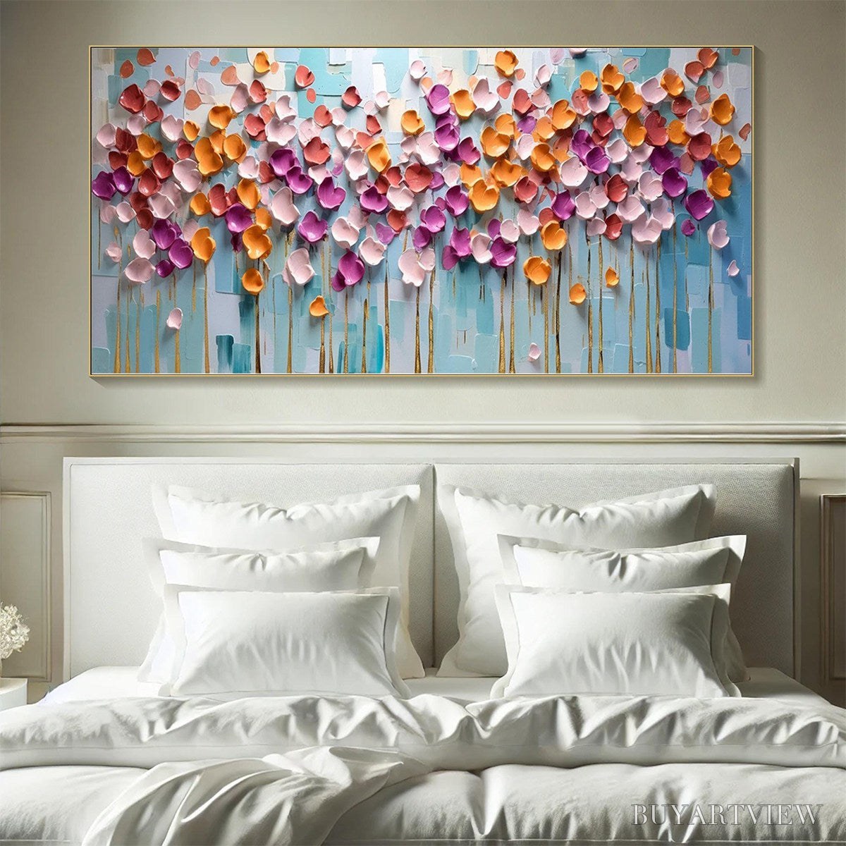 BUYARTVIEW Colorful Petals Oil Painting - Abstract Floral - image 2