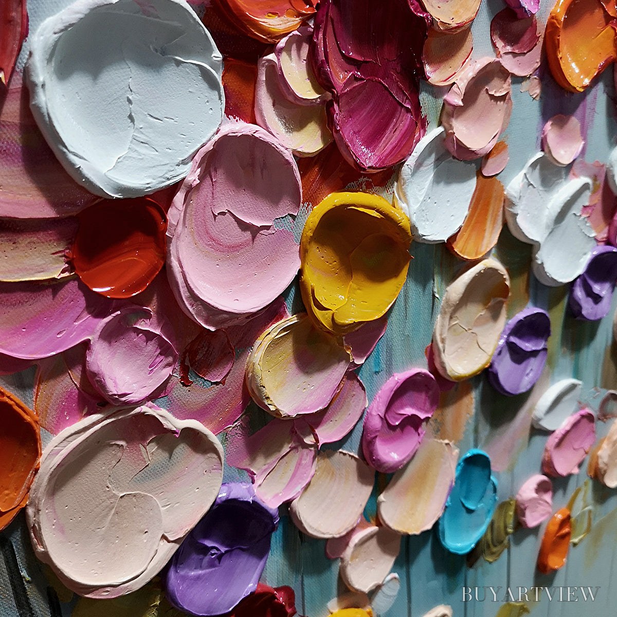 BUYARTVIEW Colorful Petals Oil Painting - Abstract Floral - image 3