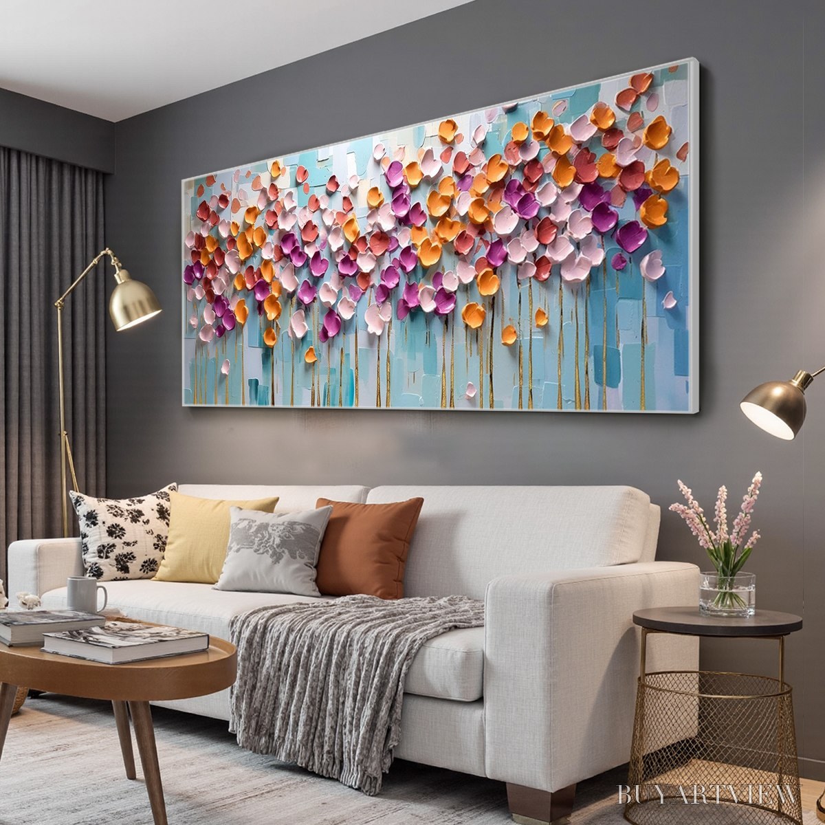 BUYARTVIEW Colorful Petals Oil Painting - Abstract Floral - image 4