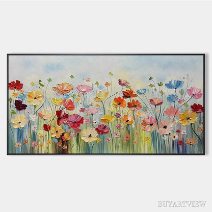 BUYARTVIEW Colorful Floral Oil Painting - Blooming Garden Art - image 1