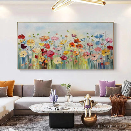 BUYARTVIEW Colorful Floral Oil Painting - Blooming Garden Art - image 4