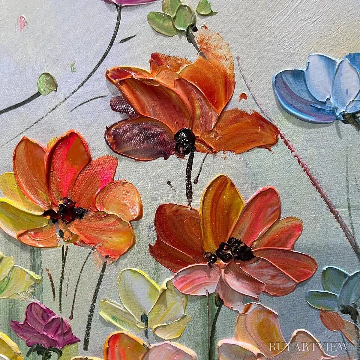 BUYARTVIEW Colorful Floral Oil Painting - Blooming Garden Art - image 6