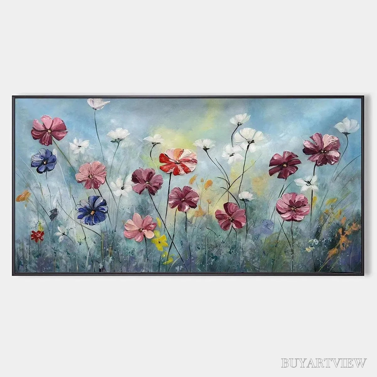 BUYARTVIEW Colorful Floral Oil Painting - Vibrant Garden Art - image 1