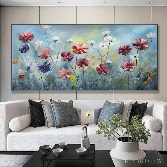 BUYARTVIEW Colorful Floral Oil Painting - Vibrant Garden Art - image 2
