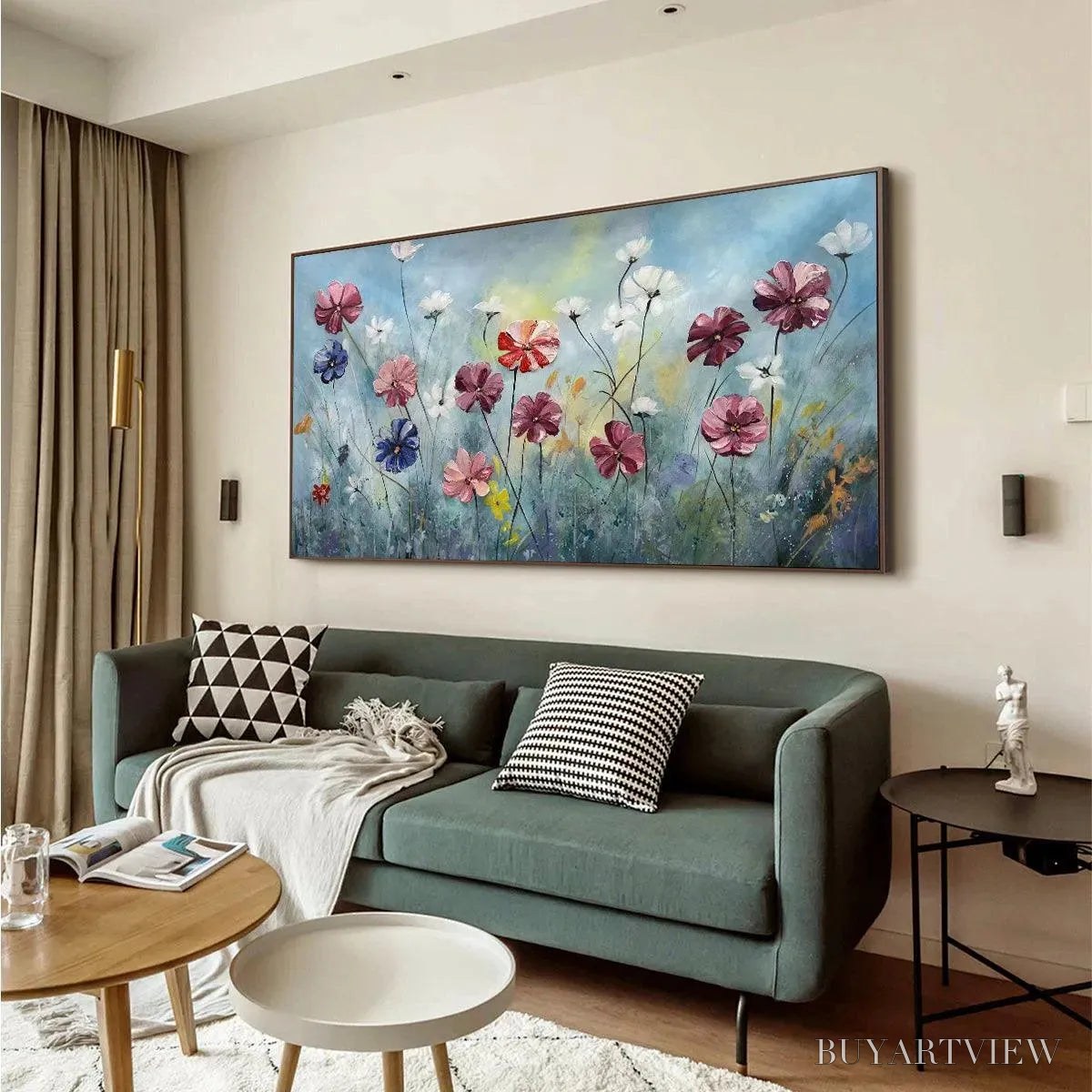 BUYARTVIEW Colorful Floral Oil Painting - Vibrant Garden Art - image 5