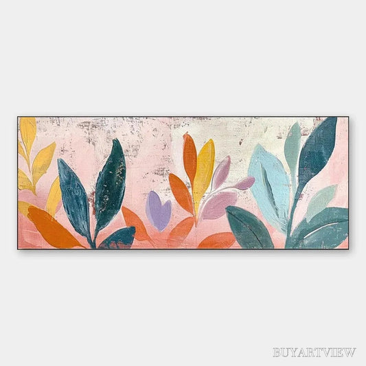 BUYARTVIEW Pastel Botanical Panoramic – Floral Painting, Panoramic , Pastel Decor - image 1
