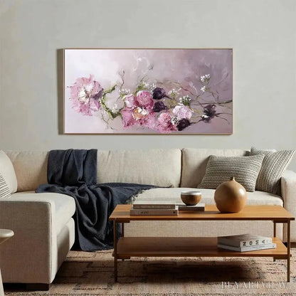 BUYARTVIEW Dusk Blossoms – Floral Painting, Panoramic , Romantic Decor - image 4