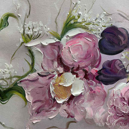 BUYARTVIEW Dusk Blossoms – Floral Painting, Panoramic , Romantic Decor - image 6
