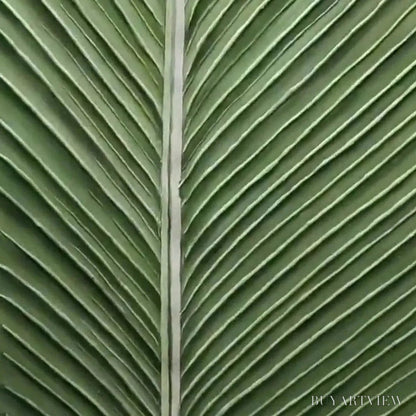 BUYARTVIEW Tropical Serenity – Minimalist Botanical Painting, Green Leaf , Vertical Canvas - image 3