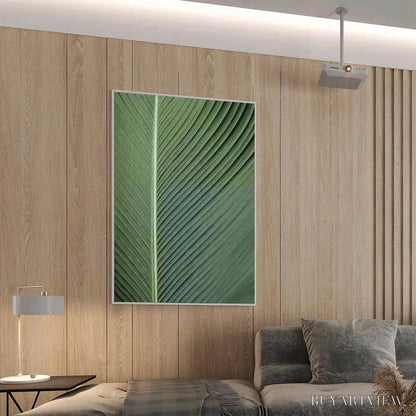 BUYARTVIEW Tropical Serenity – Minimalist Botanical Painting, Green Leaf , Vertical Canvas - image 4