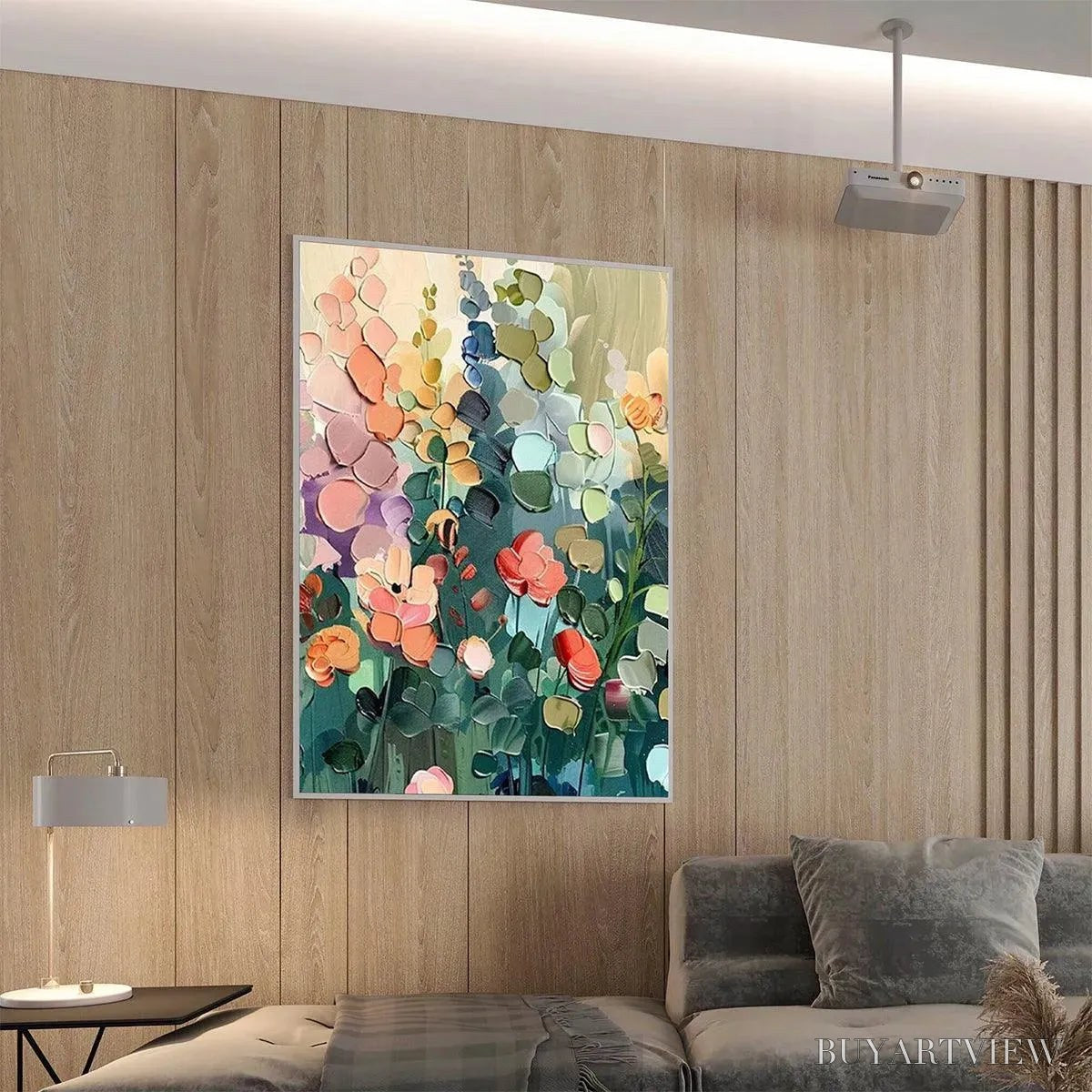 BUYARTVIEW Blooming Meadow – Textured Floral Painting, Colorful Wildflower , Vertical Canvas, Impasto Decor - image 4