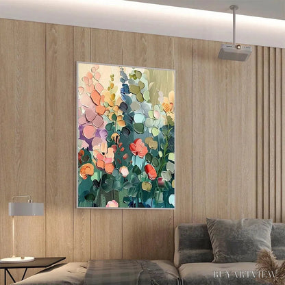 BUYARTVIEW Blooming Meadow – Textured Floral Painting, Colorful Wildflower , Vertical Canvas, Impasto Decor - image 4