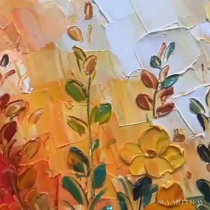 BUYARTVIEW Wildflower Meadow – Textured Abstract Floral Painting, Colorful Wildflower , Panoramic Canvas, Modern Decor - image 6