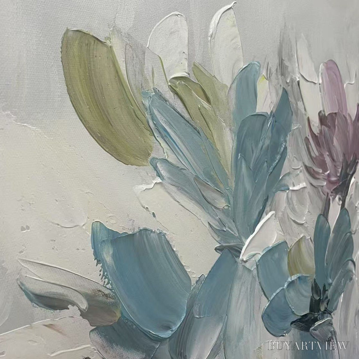 BUYARTVIEW Pastel Dream – Textured Floral Painting, Pastel Flower , Panoramic Canvas, Impressionist Decor - image 5