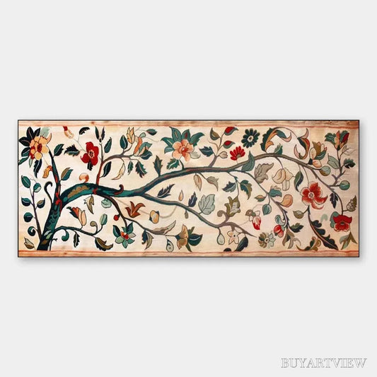 BUYARTVIEW Flowering Branch Tapestry Panoramic – Floral Tapestry Painting, Panoramic - image 1