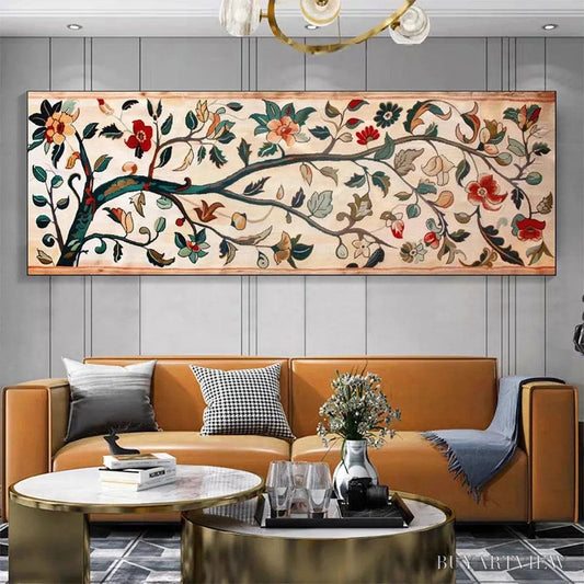 BUYARTVIEW Flowering Branch Tapestry Panoramic – Floral Tapestry Painting, Panoramic - image 2