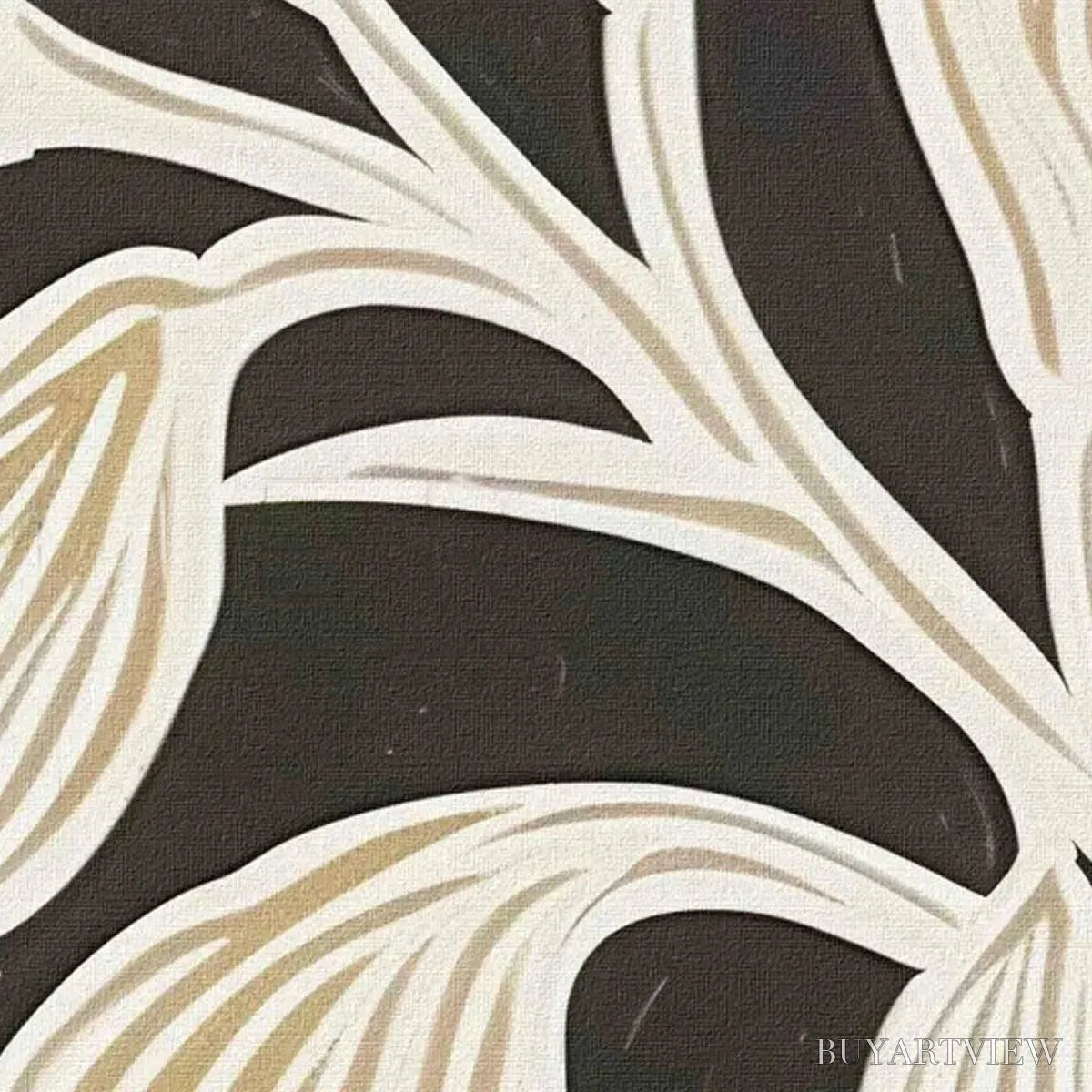 BUYARTVIEW Golden Floral Panoramic – Floral Painting, Panoramic , Black and Gold Decor - image 3