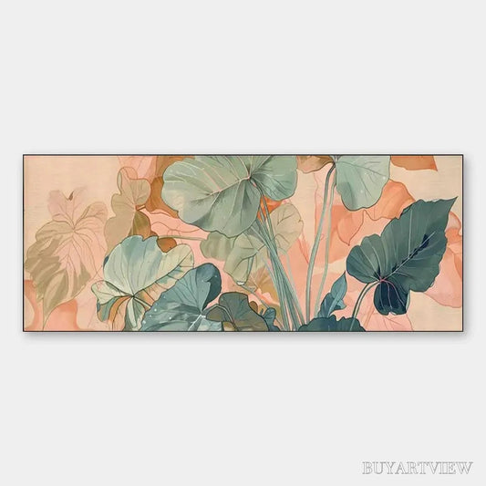 BUYARTVIEW Tropical Leaf Panoramic – Botanical Painting, Panoramic - image 1