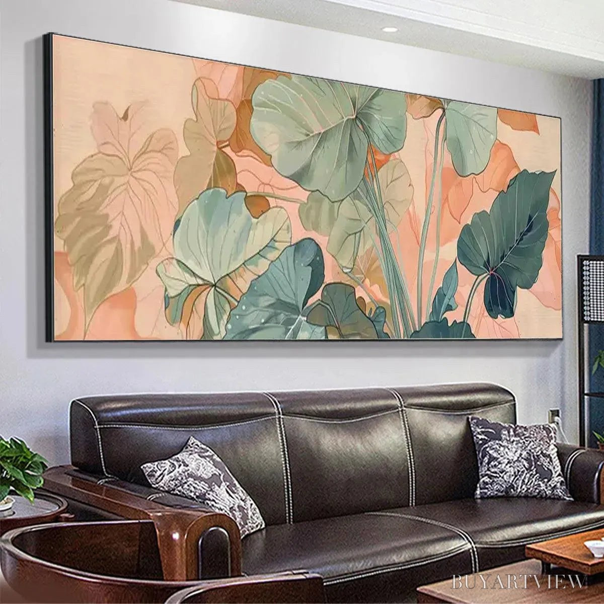 BUYARTVIEW Tropical Leaf Panoramic – Botanical Painting, Panoramic - image 5