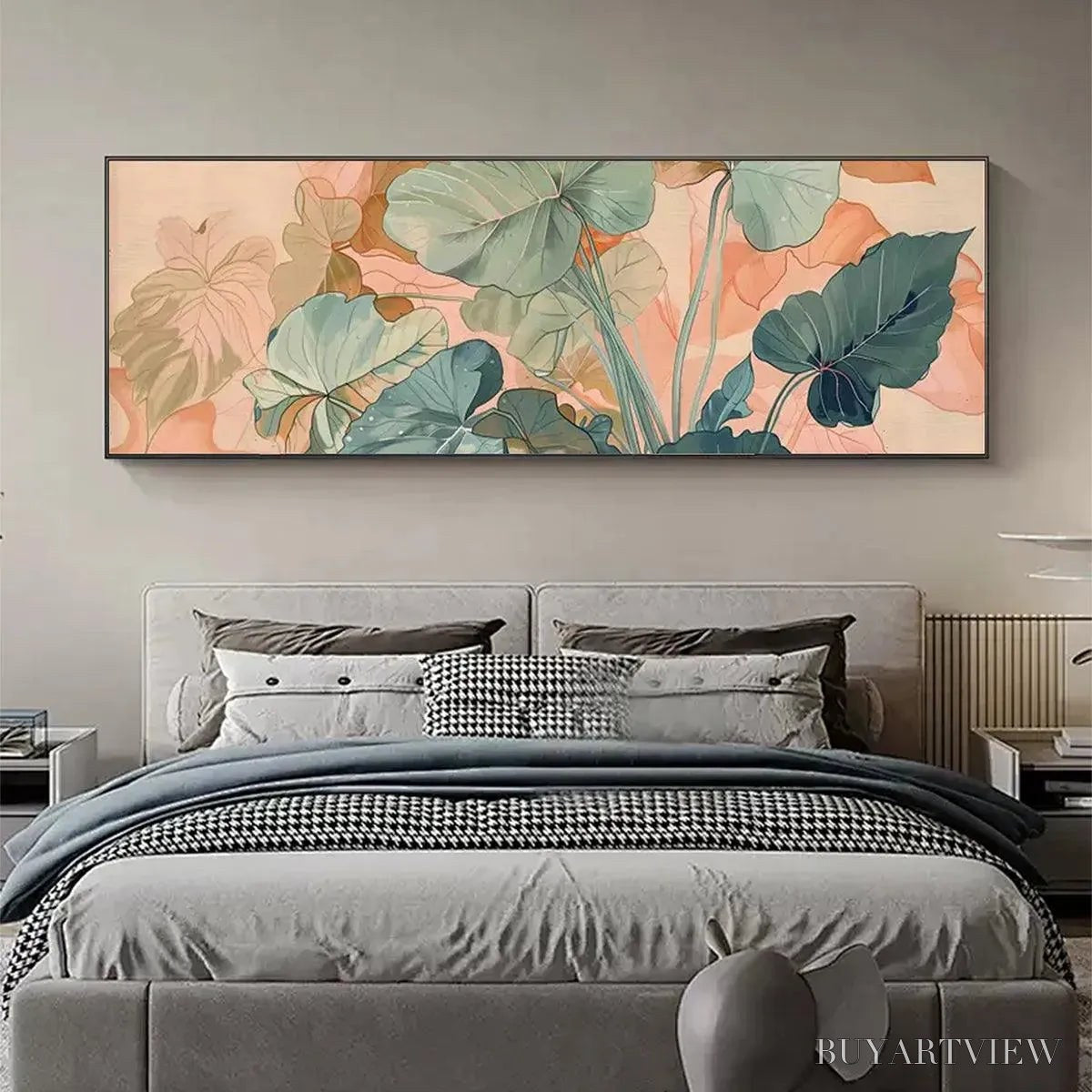 BUYARTVIEW Tropical Leaf Panoramic – Botanical Painting, Panoramic - image 6