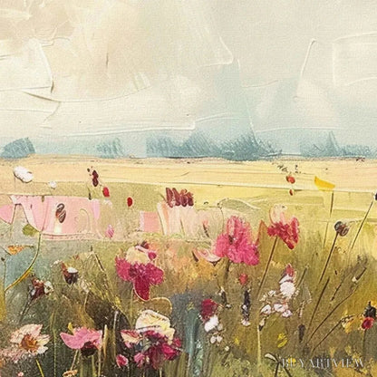 BUYARTVIEW Wild Flower Field Panoramic – Wildflower Painting, Panoramic - image 3