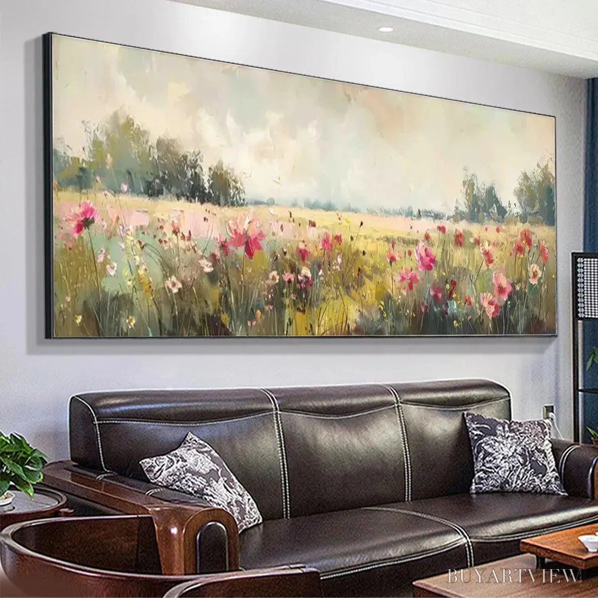 BUYARTVIEW Wild Flower Field Panoramic – Wildflower Painting, Panoramic - image 5