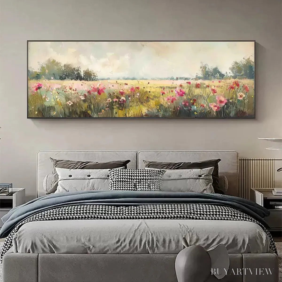 BUYARTVIEW Wild Flower Field Panoramic – Wildflower Painting, Panoramic - image 6