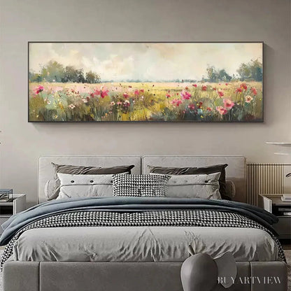 BUYARTVIEW Wild Flower Field Panoramic – Wildflower Painting, Panoramic - image 6