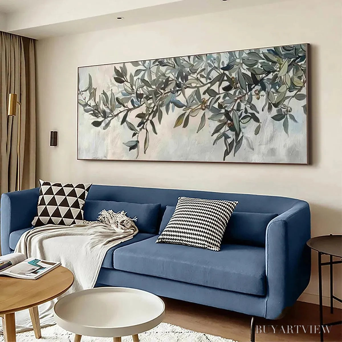 BUYARTVIEW Olive Branch Panoramic – Botanical Painting, Panoramic - image 5