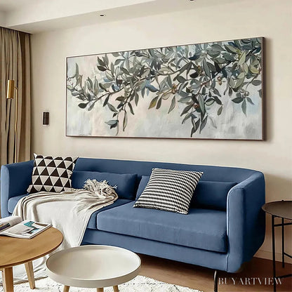 BUYARTVIEW Olive Branch Panoramic – Botanical Painting, Panoramic - image 5